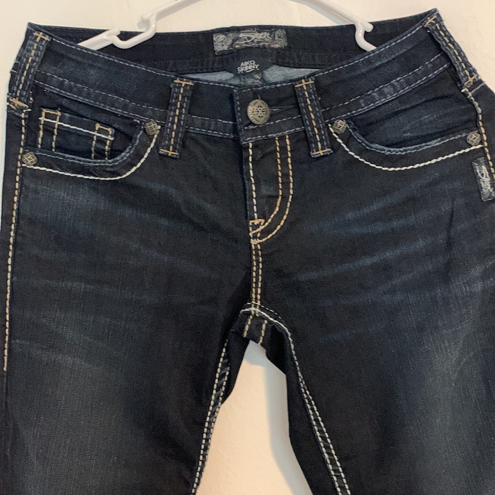 Silver Jeans Aiko Skinny W27 L34 Long Dark Wash